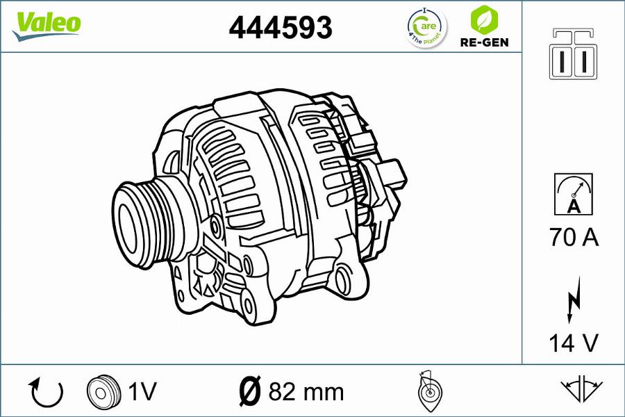 Valeo 444593 - Генератор autosila-amz.com