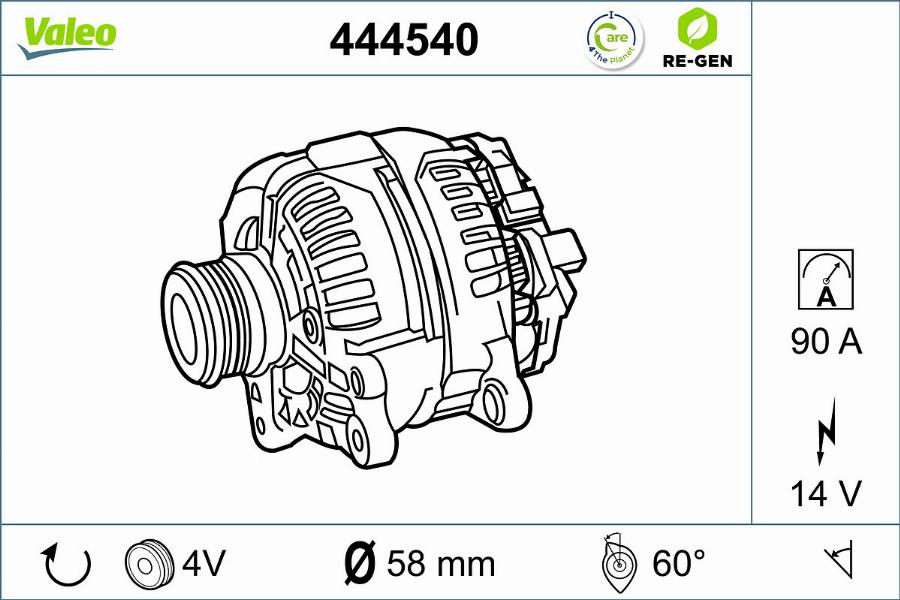 Valeo 444540 - Генератор autosila-amz.com