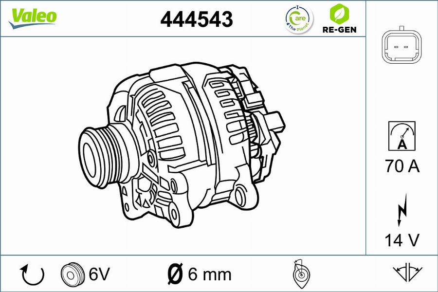 Valeo 444543 - Генератор autosila-amz.com