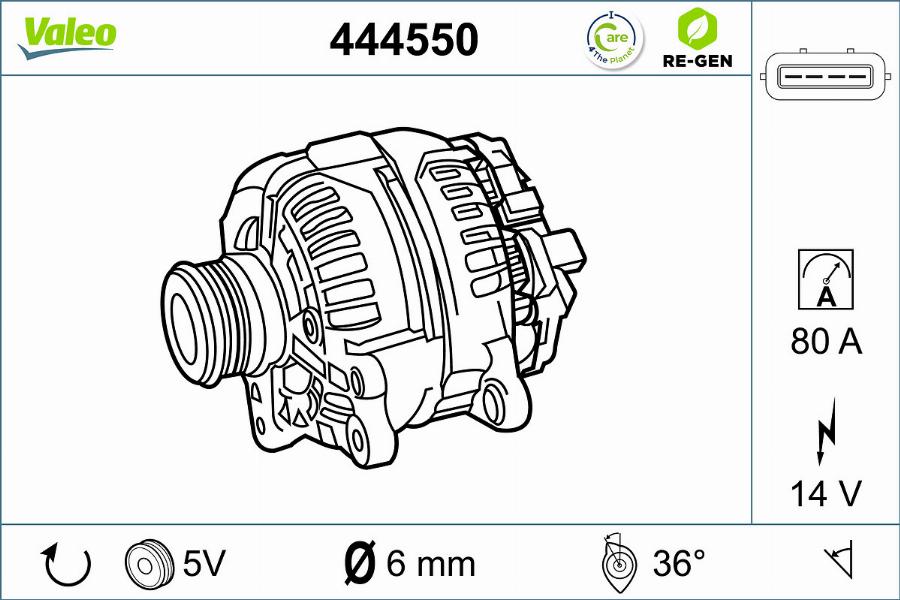 Valeo 444550 - Генератор autosila-amz.com