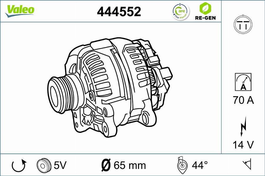 Valeo 444552 - Генератор autosila-amz.com