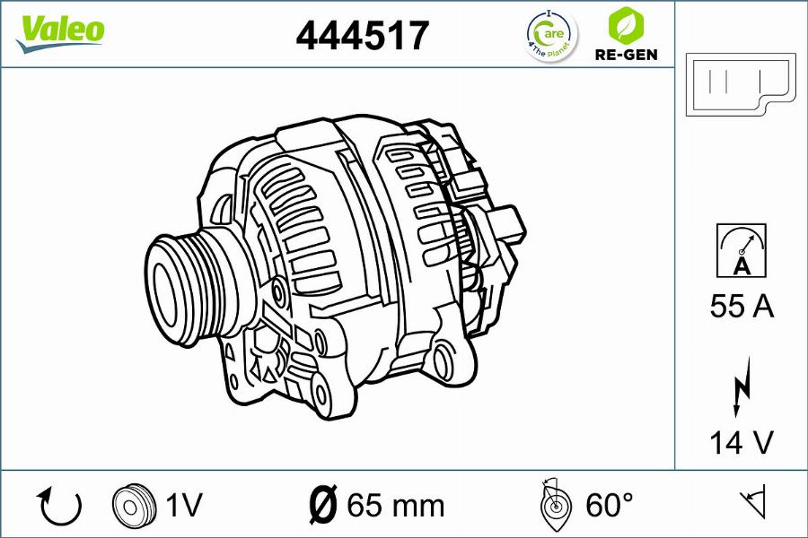 Valeo 444517 - Генератор autosila-amz.com