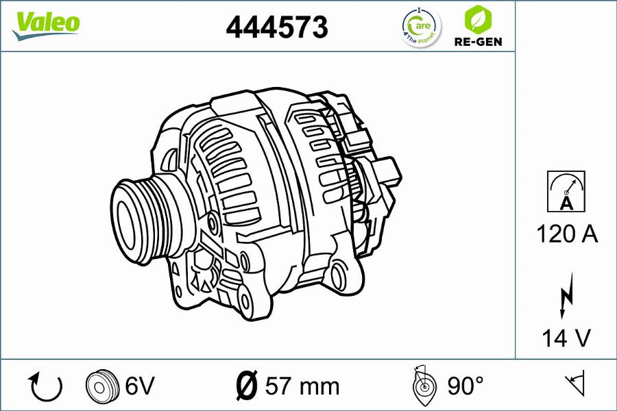 Valeo 444573 - Генератор autosila-amz.com