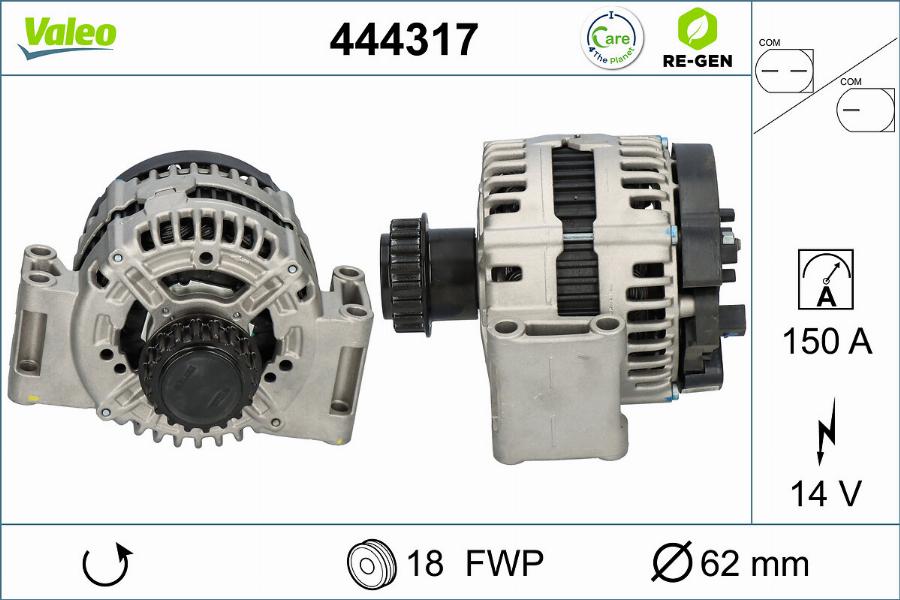 Valeo 444317 - Генератор autosila-amz.com