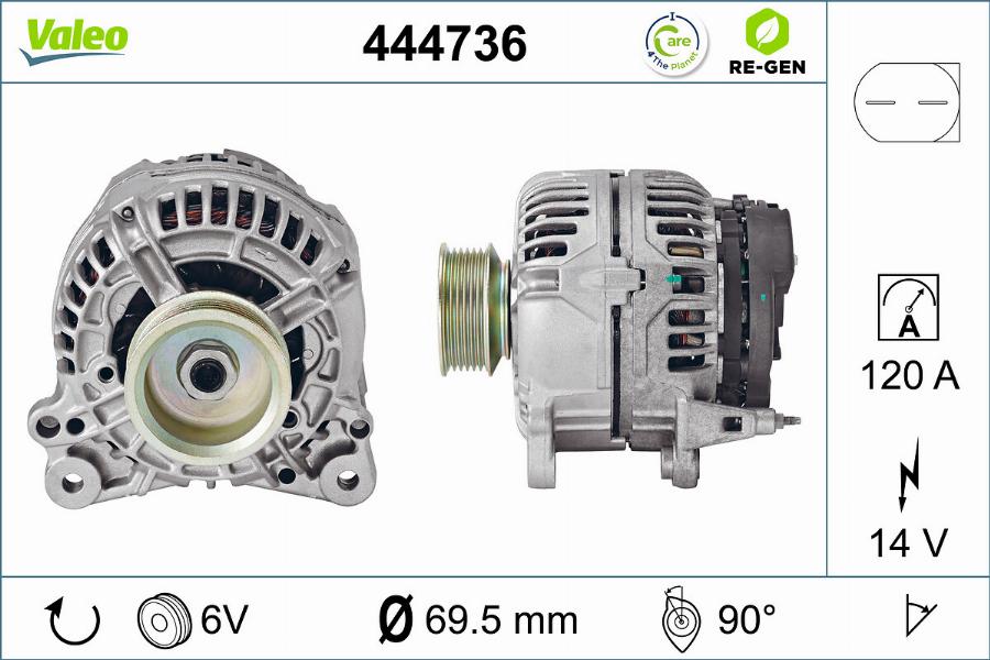 Valeo 444736 - Генератор autosila-amz.com