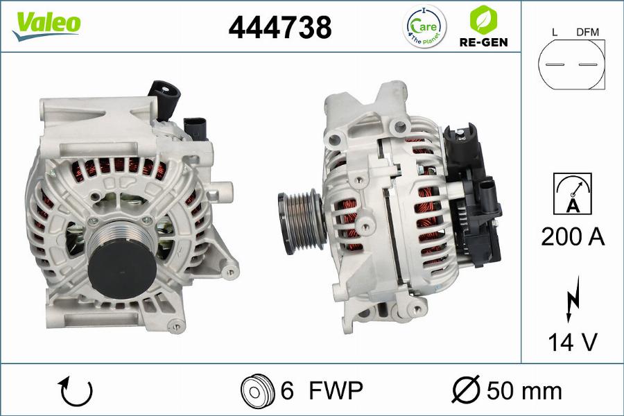 Valeo 444738 - Генератор autosila-amz.com