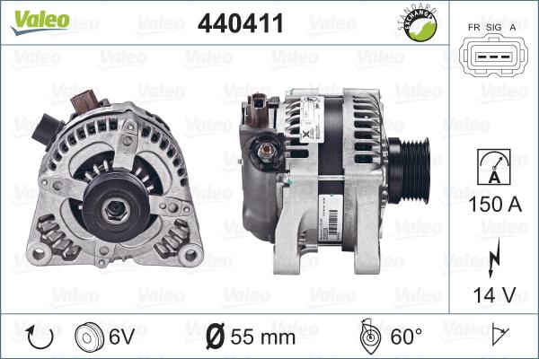 Valeo 440411 - Генератор autosila-amz.com