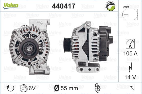 Valeo 440417 - Генератор autosila-amz.com