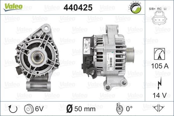 Valeo 440425 - Генератор autosila-amz.com