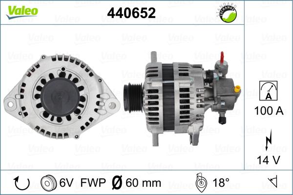 Valeo 440652 - Генератор autosila-amz.com