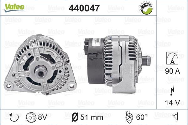 Valeo 440047 - Генератор autosila-amz.com