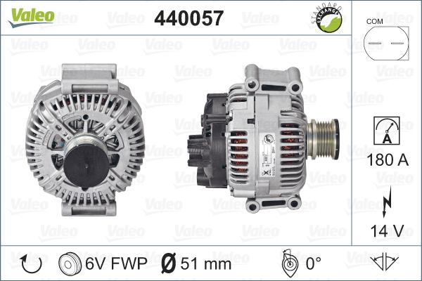 Valeo 440057 - Генератор autosila-amz.com