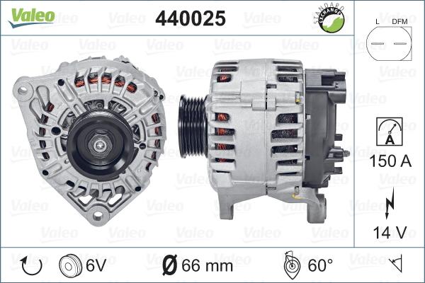 Valeo 440025 - Генератор autosila-amz.com