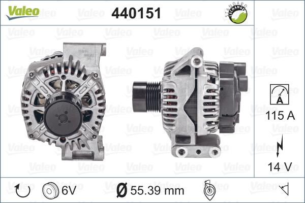 Valeo 440151 - Генератор autosila-amz.com