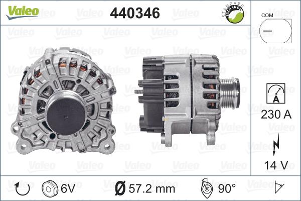 Valeo 440346 - Генератор autosila-amz.com