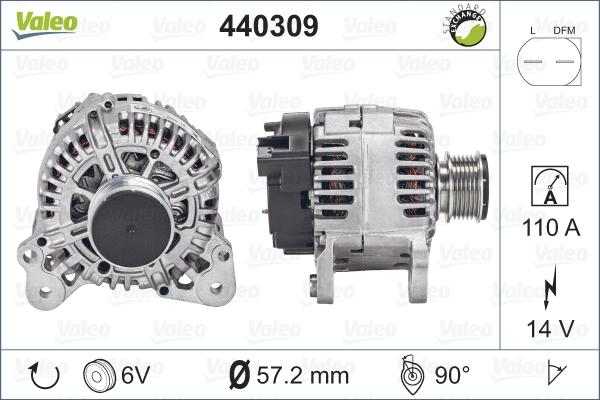 Valeo 440309 - Генератор autosila-amz.com