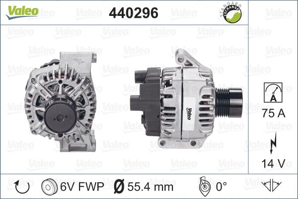 Valeo 440296 - Генератор autosila-amz.com