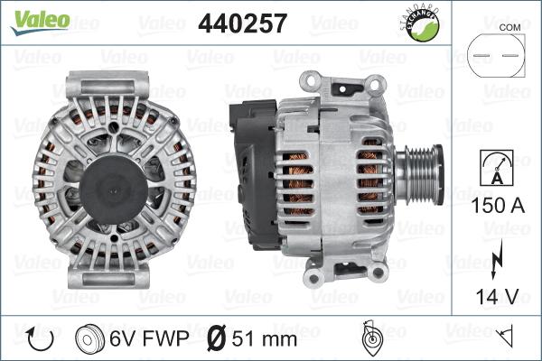 Valeo 440257 - Генератор autosila-amz.com