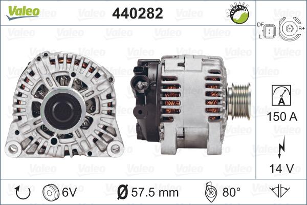 Valeo 440282 - Генератор autosila-amz.com