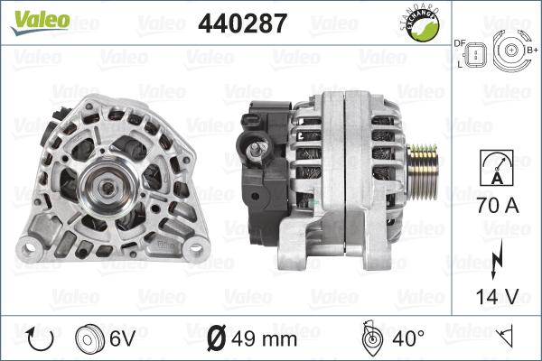 Valeo 440287 - Генератор autosila-amz.com