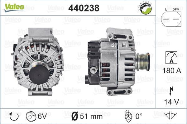 Valeo 440238 - Генератор autosila-amz.com