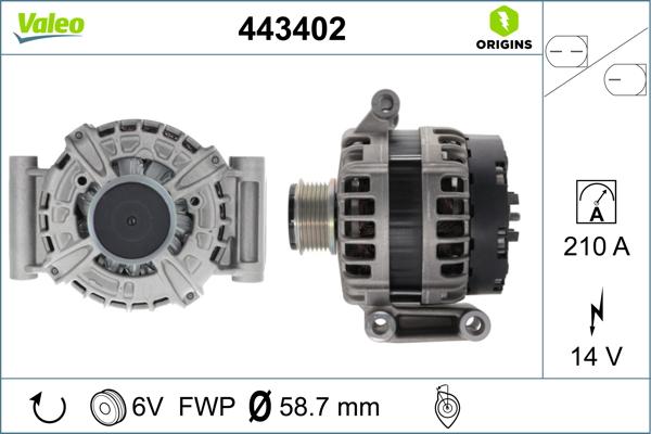 Valeo 443402 - Генератор autosila-amz.com