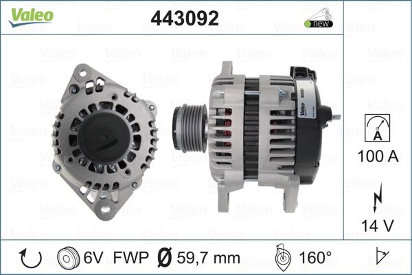 Valeo 443092 - Генератор autosila-amz.com