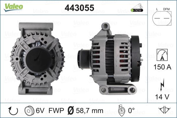 Valeo 443055 - Генератор autosila-amz.com