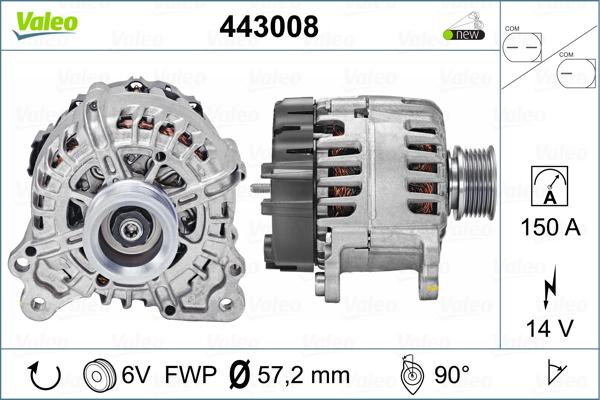 Valeo 443008 - Генератор autosila-amz.com