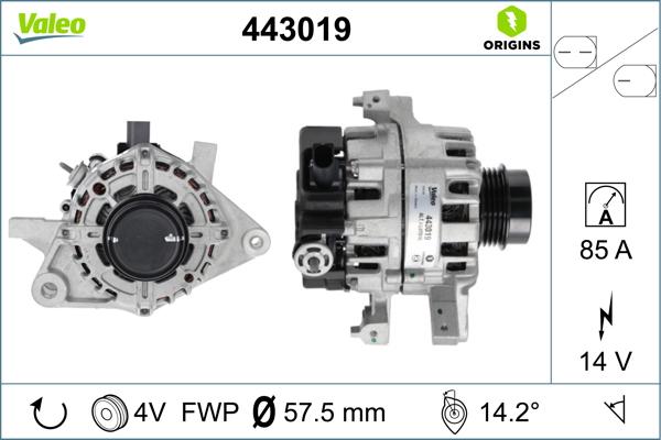 Valeo 443019 - Генератор autosila-amz.com