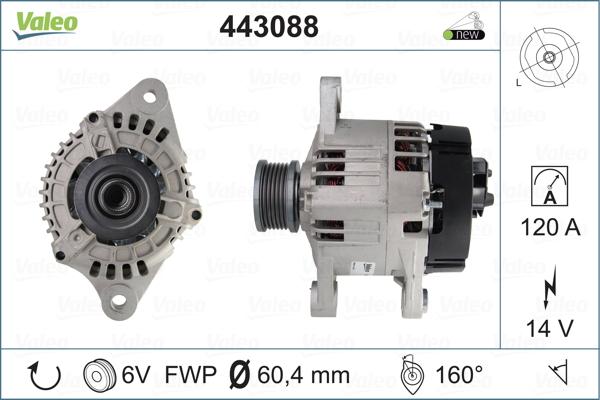 Valeo 443088 - Генератор autosila-amz.com