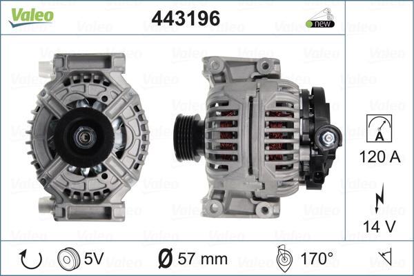 Valeo 443196 - Генератор autosila-amz.com