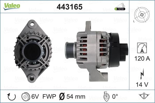 Valeo 443165 - Генератор FIAT BRAVO/DOBLO/BRERA autosila-amz.com