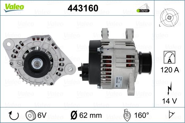 Valeo 443160 - Генератор autosila-amz.com