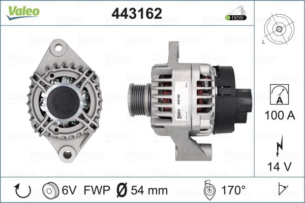 Valeo 443162 - Генератор FIAT BRAVO/DUCATO/ALFA 159 autosila-amz.com