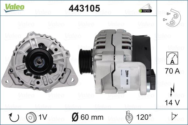 Valeo 443105 - Генератор autosila-amz.com