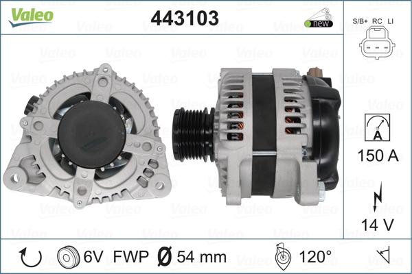 Valeo 443103 - Генерато NE C-Max, Focus C-Max, Focus autosila-amz.com