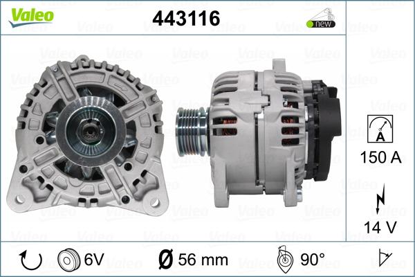 Valeo 443116 - Генератор autosila-amz.com