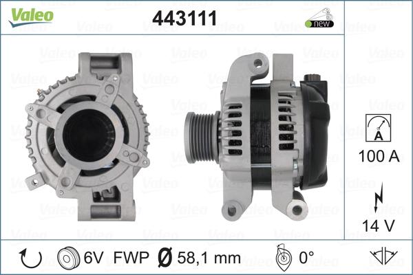 Valeo 443111 - Генератор autosila-amz.com