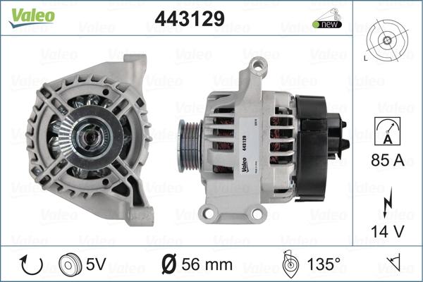 Valeo 443129 - Генератор autosila-amz.com