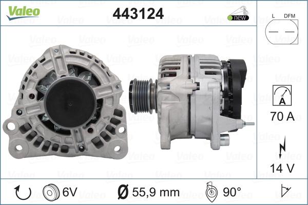 Valeo 443124 - Генератор autosila-amz.com