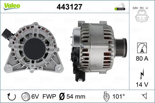 Valeo 443127 - Генератор autosila-amz.com