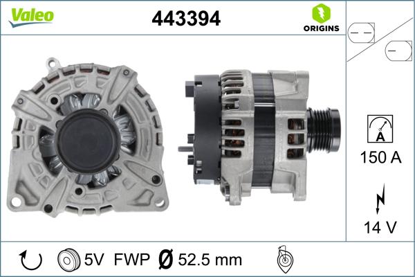 Valeo 443394 - Генератор autosila-amz.com