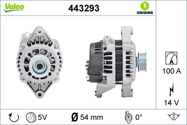 Valeo 443293 - Генератор autosila-amz.com