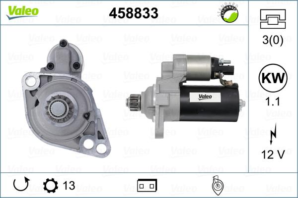 Valeo 458833 - Стартер autosila-amz.com