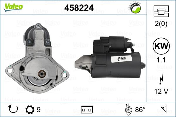 Valeo 458224 - Starter Opel 1.1 kw autosila-amz.com