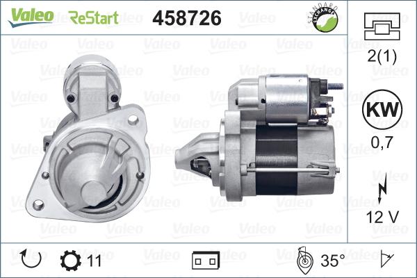 Valeo 458726 - Стартер autosila-amz.com