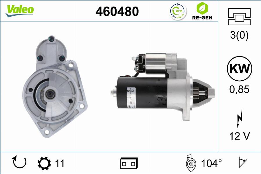 Valeo 460480 - Стартер autosila-amz.com