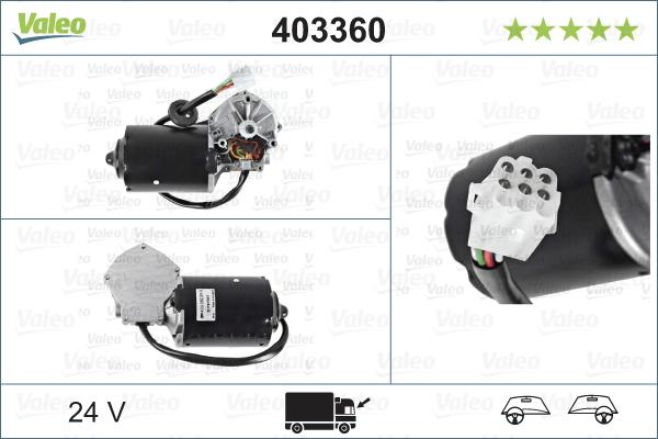 Valeo 403360 - Двигатель стеклоочистителя autosila-amz.com