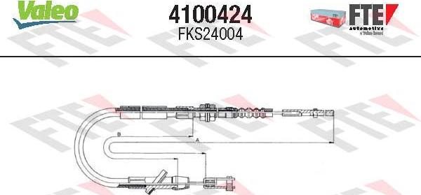 Valeo 4100424 - Трос, управление сцеплением autosila-amz.com